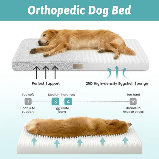Dog Crate Bed for Large Size Dogs, Rectangular Orthopedic Dog Beds, Foam - Image 2