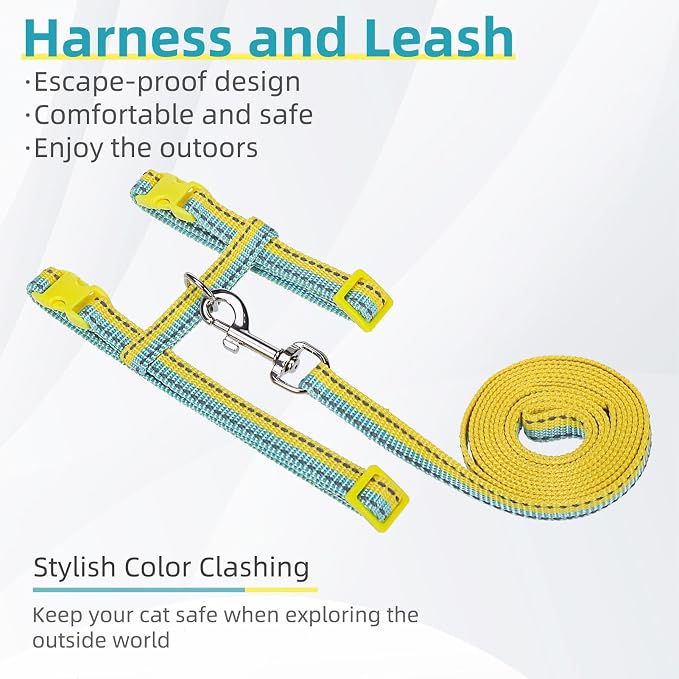 PUPTECK Adjustable Cat Harness and Leash Set Escape Proof Kitten Strap Collar - Image 3