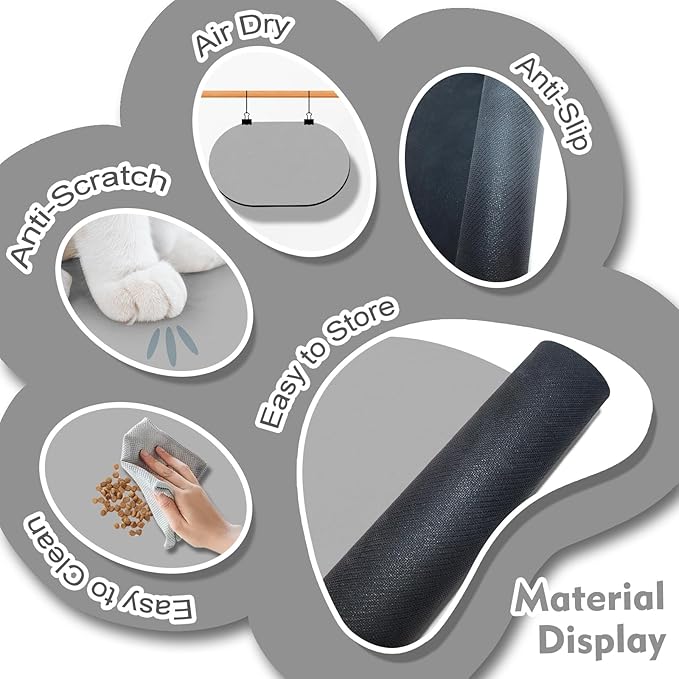 Dog Feeding Mat 24''x16'', Absorbent Pet Food Mat, No Stains Quick Dry Pet - Image 3