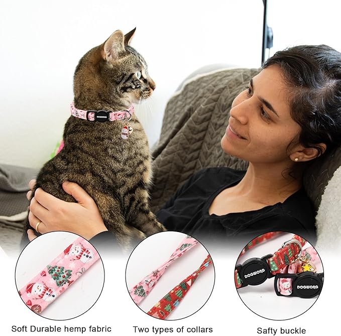 2 Pack Christmas Cat Collars Breakaway - Image 2