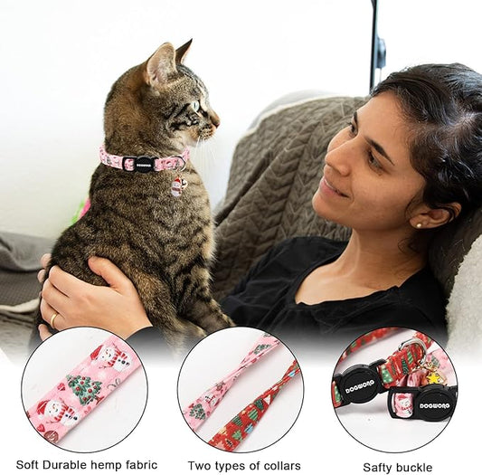 2 Pack Christmas Cat Collars Breakaway - Image 2