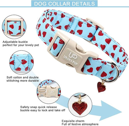 Valentine's Dog Collar, UP URARA PUP Pink Heart Adjustable Pet Collar - Image 3