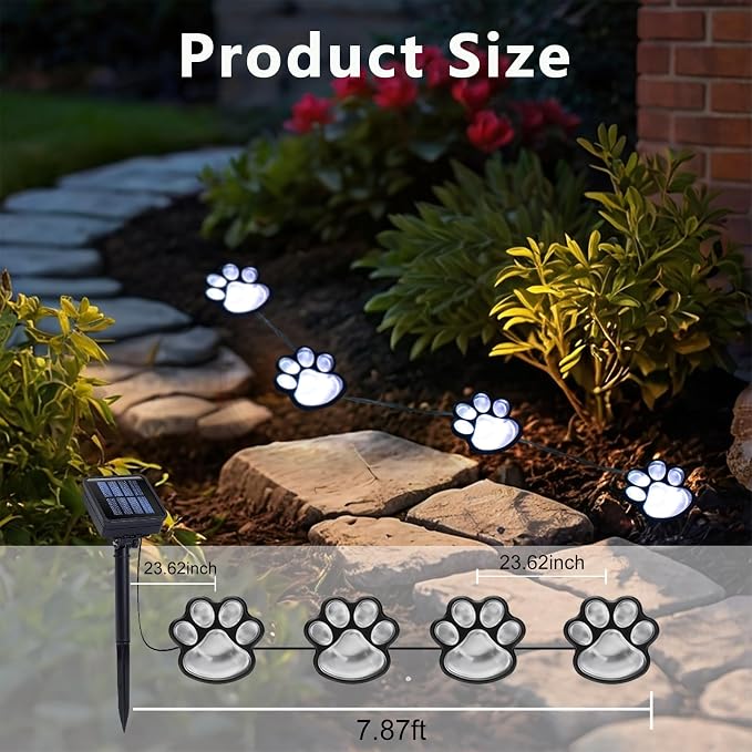Paw Print Solar Lights - Image 2