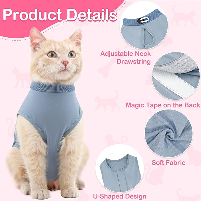 Coppthinktu Cat Recovery Suit for Abdominal Wounds or Skin Diseases, Cat Onesie - Image 3
