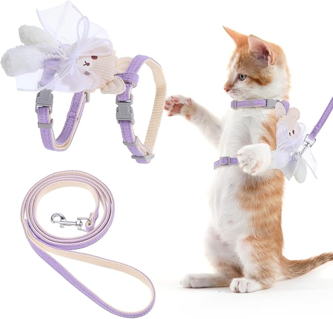 TIESOME Cat Harness and Leash Set, Adjustable Gradient Kitten Harness Escape by TIESOME