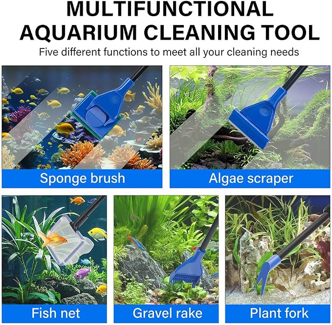 5 in 1 Fish Tank Cleaner Kit Aquarium Cleaning Tools - Image 2
