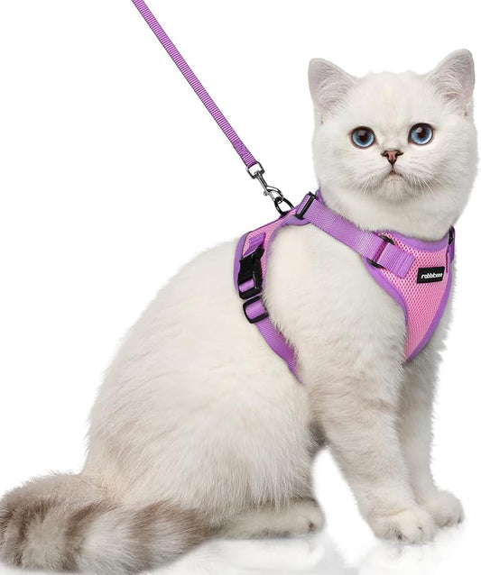 rabbitgoo Cat Harness and Leash Set, Escape Proof Soft Adjustable Vest Harnesses by rabbitgoo