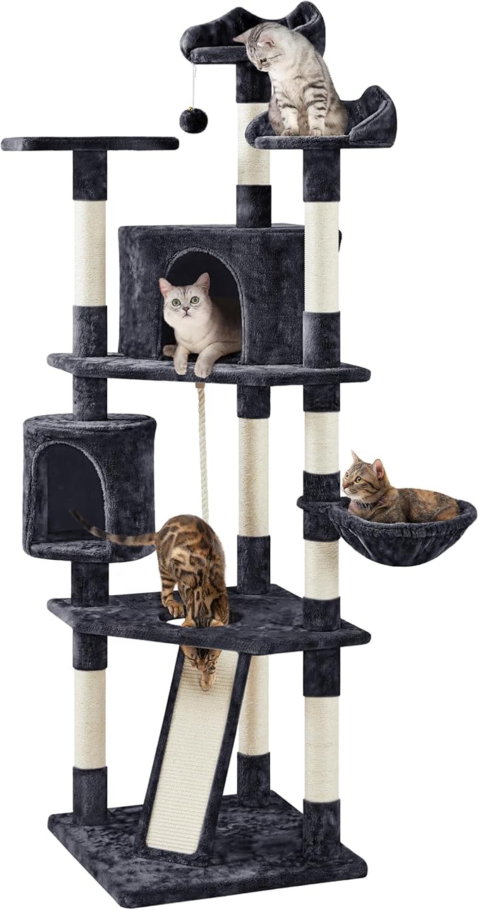 Yaheetech 79 in Cat Tree Tower, Comfy Basket, Sisal Scratching Posts by Yaheetech