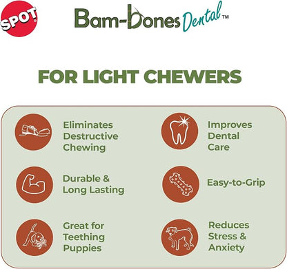 SPOT Bam-Bones Dental X-Bone Dog Chew – Bamboo Fiber - Image 3