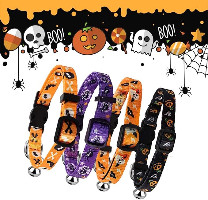 azuza 4 Pack Halloween Kitten Collars Breakaway - Image 5