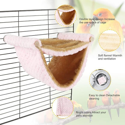 BWOGUE Winter Warm Bird Nest Bed Hanging Hammock Snuggle Hut Parrot House Tent - Image 4
