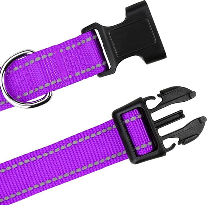 TagME Reflective Nylon Dog Collars, Adjustable Classic Pet Collar - Image 4