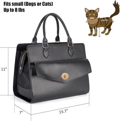Stylish Pet Carrier Purse Leather Bag - Image 2