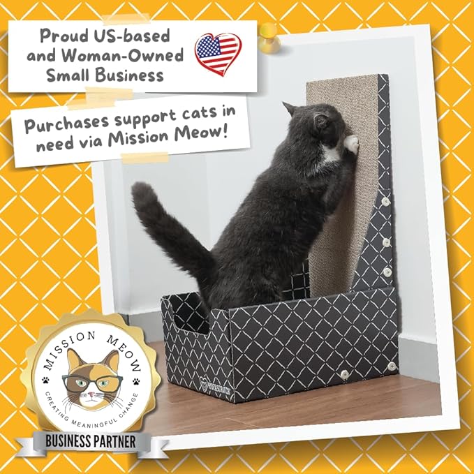 Hide & Scratch Cardboard Cat Scratcher Box & Bed - Image 5