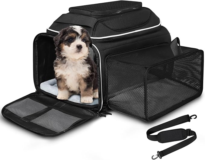 Petskd Top and Side Expandable Pet Carrier 18x11x11 Inches Delta United Airline by Petskd