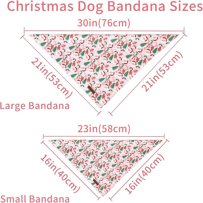 Christmas Dog Bandana–Christmas Red & Green Plaid Triangle Scarf - Image 6