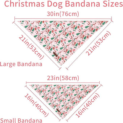 Christmas Dog Bandana–Christmas Red & Green Plaid Triangle Scarf - Image 6