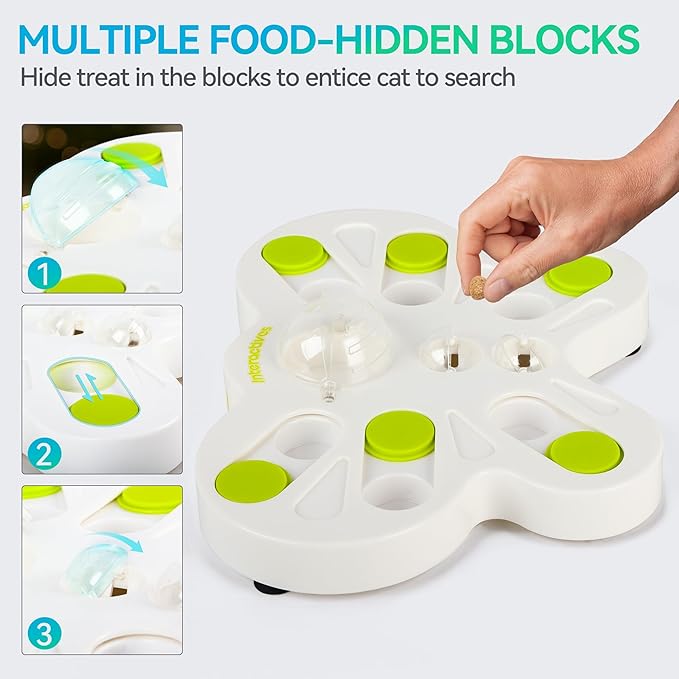 ALL FOR PAWS Interactive Cat Puzzle Feeder – Butterfly Shape Slow Feeder & - Image 2