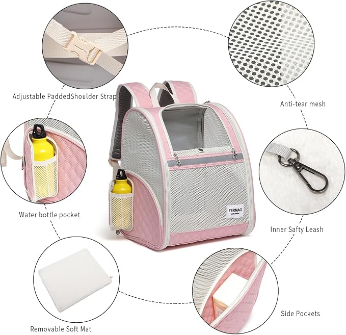 Cat Backpack Carrier for Small Dogs and Medium cat Puppy Kitten Bunny Pet - Image 6