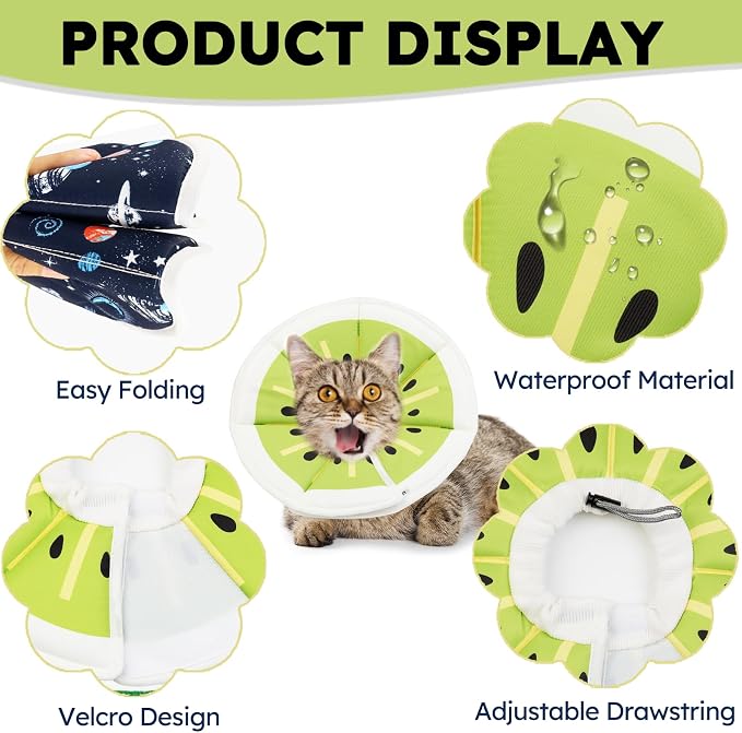 Cat Cone Collar Soft, Waterproof Cat Recovery Collar After Surgery, Adjustable - Image 2