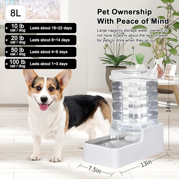 Automatic Dog and Cat Dispenser: 8L White Gravity Feeder - Image 3