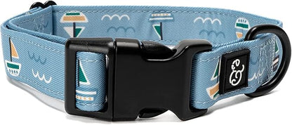 Lucy & Co. Set Sail Adjustable Dog Collar- Cute Designer Pet Collar by LucyCo