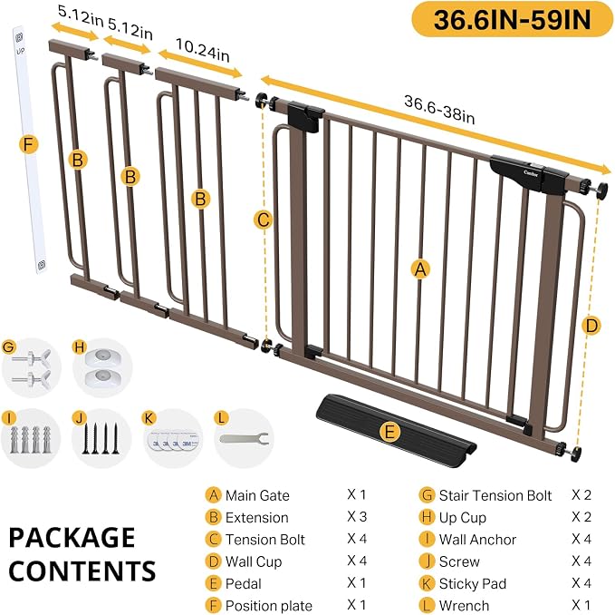 Cumbor 36.6-59" Extra Wide Baby Gate - Image 9
