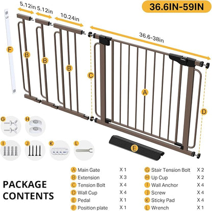 Cumbor 36.6-59" Extra Wide Baby Gate - Image 9