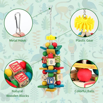 Rypet Wood Bird Chewing Toy for Cage, Wooden Birds Cage Toys for Helping Trim - Image 5