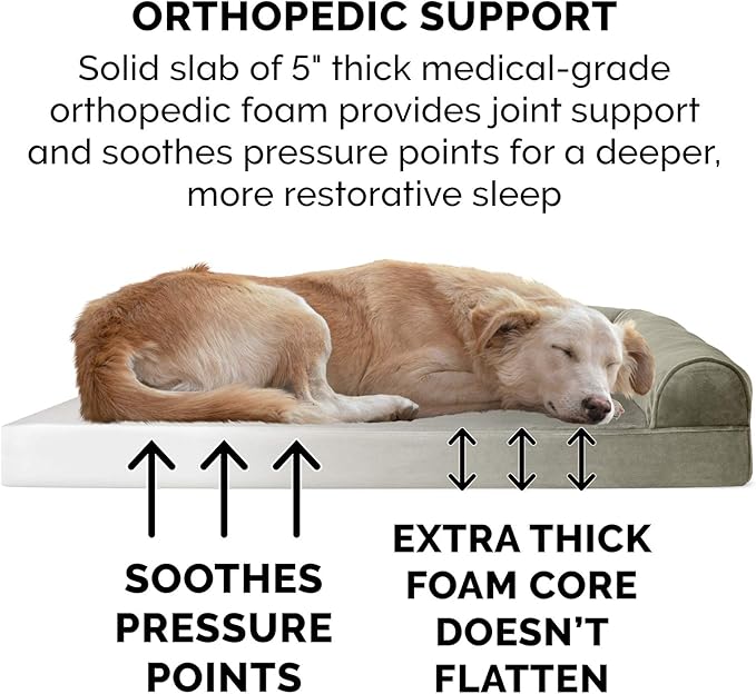 Furhaven Orthopedic Dog Bed for Large Dogs w/ Removable Bolsters & Washable - Image 5
