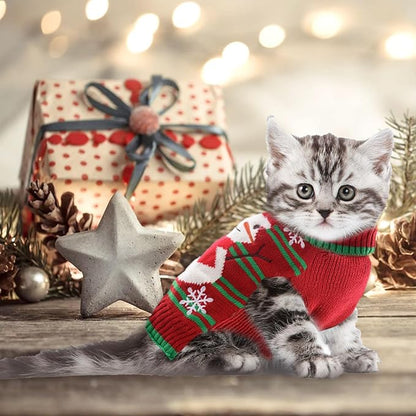 Dog Christmas Sweater Cute Snowman Puppy Cat Costume Boy Girls Xmas Holiday Pet - Image 7
