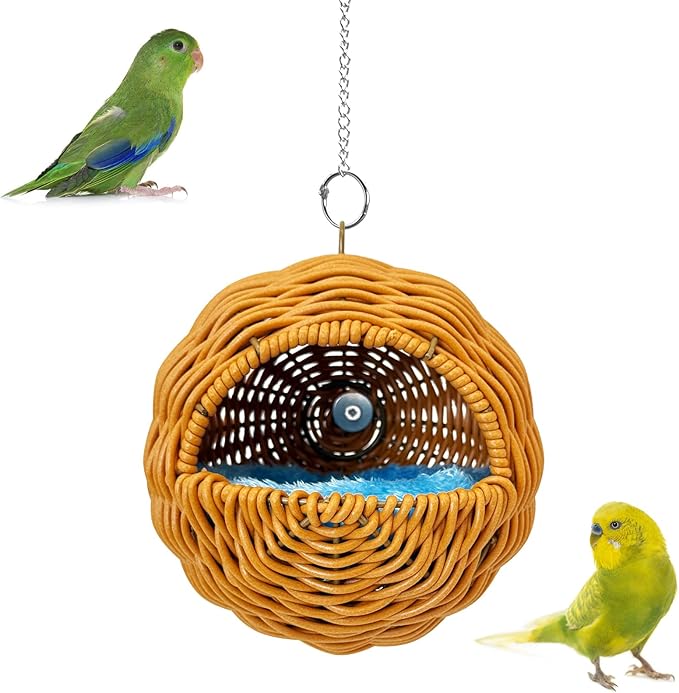 BNOSDM Rattan Bird Nest Parrot Nesting House Parakeet Hanging Swing Soft by BNOSDM