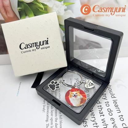 Custom Pet Keychain with Picture Personalized Dog Photo Keychain Pet Lover Gift - Image 6
