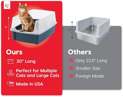 IRIS USA XX-Large Cat Litter Box, Open Top Extra Large Litter Box - Image 6