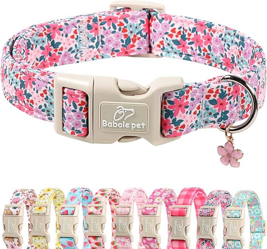 Floral Dog Collar, Cute Girl Dog Collars by Babolepet