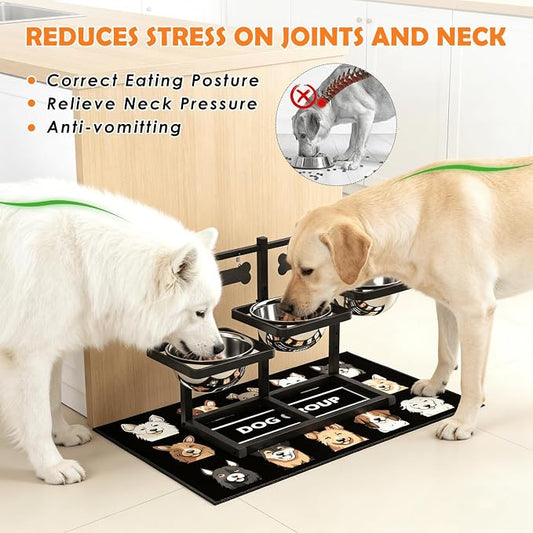 Elevated Dog Bowls for Large Dogs, 6 Height Adjustable Raised Stand - Image 2