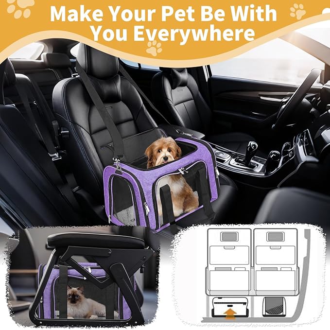 Soft-Sided Cat/Dog/Pet Carrier, Collapsible Pets Travel Carriers - Image 7