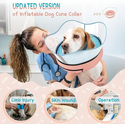 Supet Raised Inflatable Dog Cone Collar to Stop Licking, Soft Dog Cone - Image 2