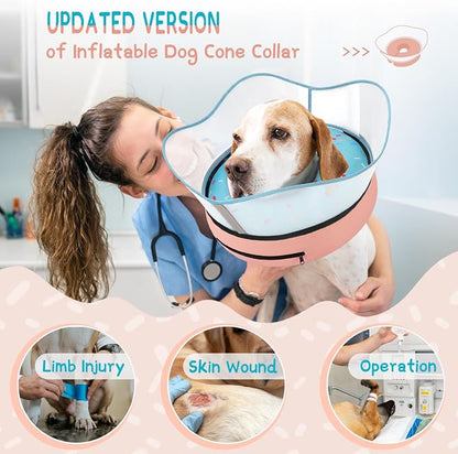Supet Raised Inflatable Dog Cone Collar to Stop Licking, Soft Dog Cone - Image 2