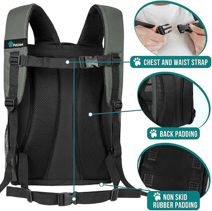 PetAmi Dog Backpack Carrier for Small Large Cat, Ventilated Pet Hiking Backpack - Image 5