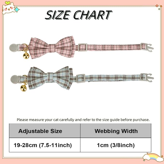 2 Pack Soft Cotton Cat Collars - Image 2