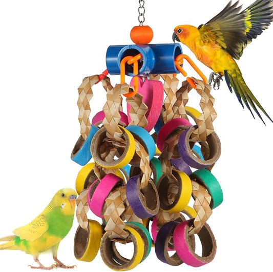 lovyoCoCo Bird Toys Conure Toys, Bird Parrot Foraging Shredder 24 Pcs Colorful by lovyoCoCo