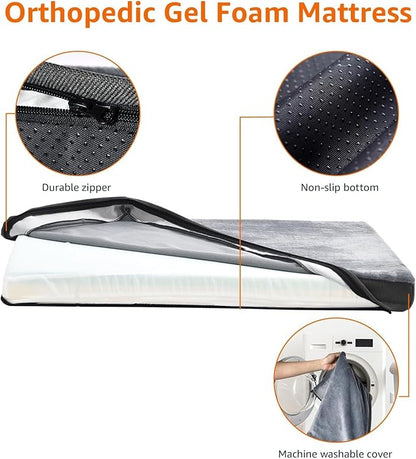 Amazon Basics Dog Bed with Cooling Gel Memory Foam, Machine Washable Removable - Image 4