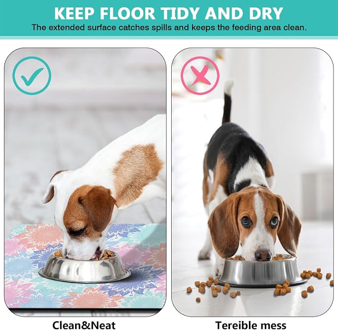 Pet Feeding Mat for Floors Waterproof Dog Mat for Food and Water Absorbent - Image 5