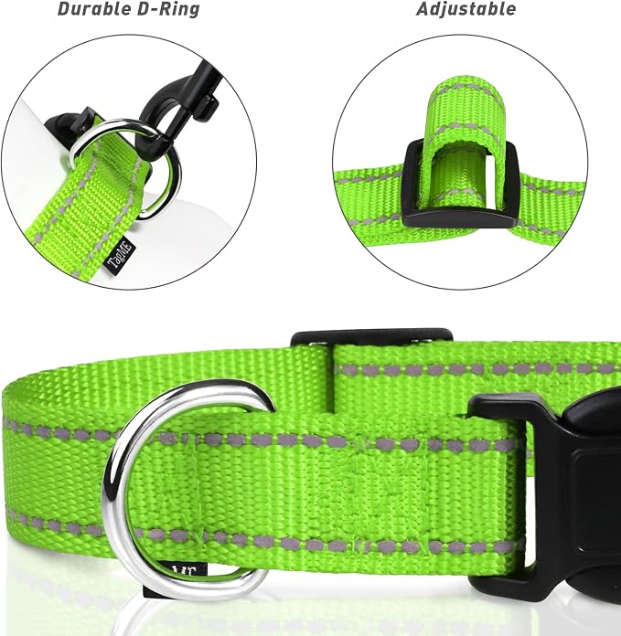 TagME Reflective Nylon Dog Collars, Adjustable Classic Collar - Image 3