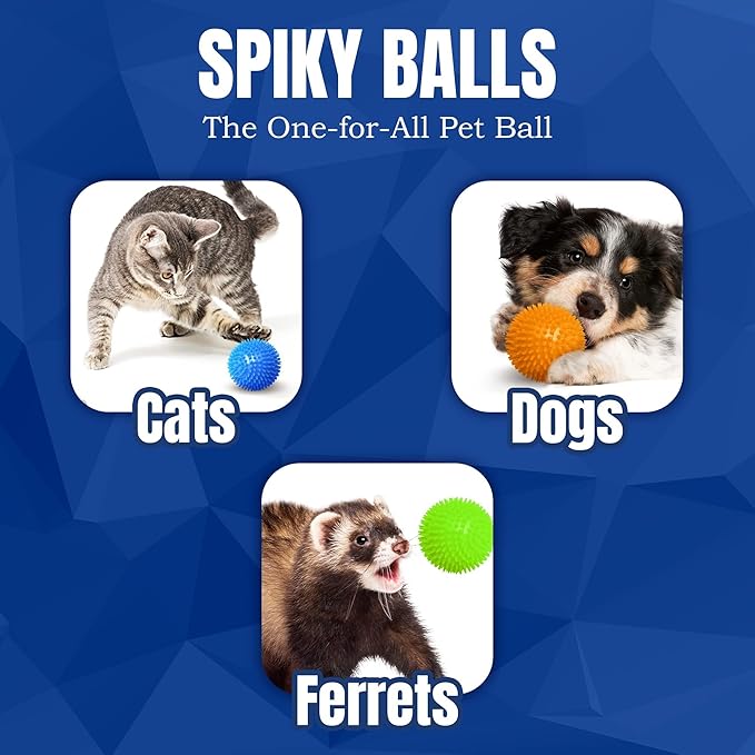 Meric CoCoo 3-Pack Squeaky Dog & Ferret Ball Toys, Massage Teeth and Gums - Image 5