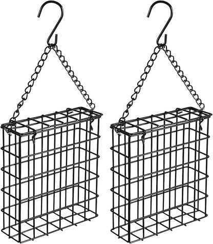 2Pcs Outdoor Suet Cage Bird Feeder, Wild Bird Feeder, Single Suet Cake Capacity by Unknown