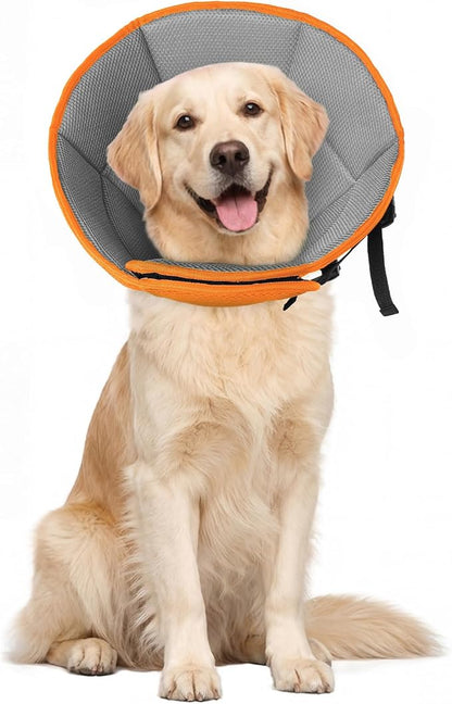 Dog Cone for Large Dogs After Surgery, Soft Dog Cone Collar for Dogs to Stop by Allroaring