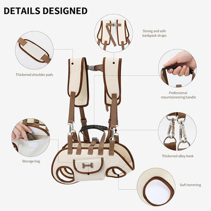 Dog Backpack Carrier for Small Dogs, Dog Lift Harness Adjustable Padded - Image 5