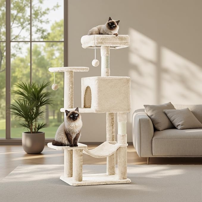 Sweetcrispy 44 Inch Cat Tree Tower, Cat Climbing Tower - Image 8